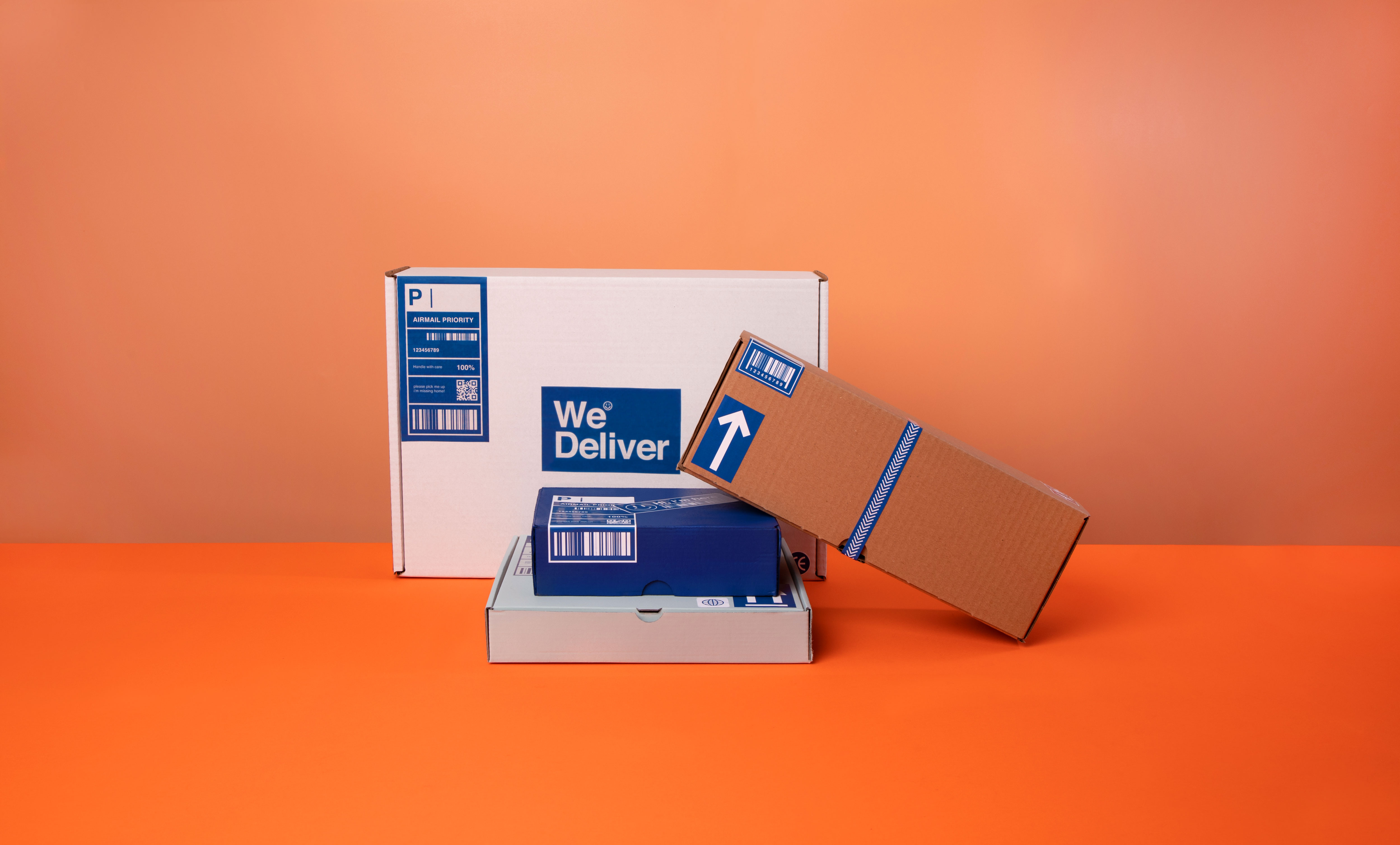 Online shopping parcels ready for shipping